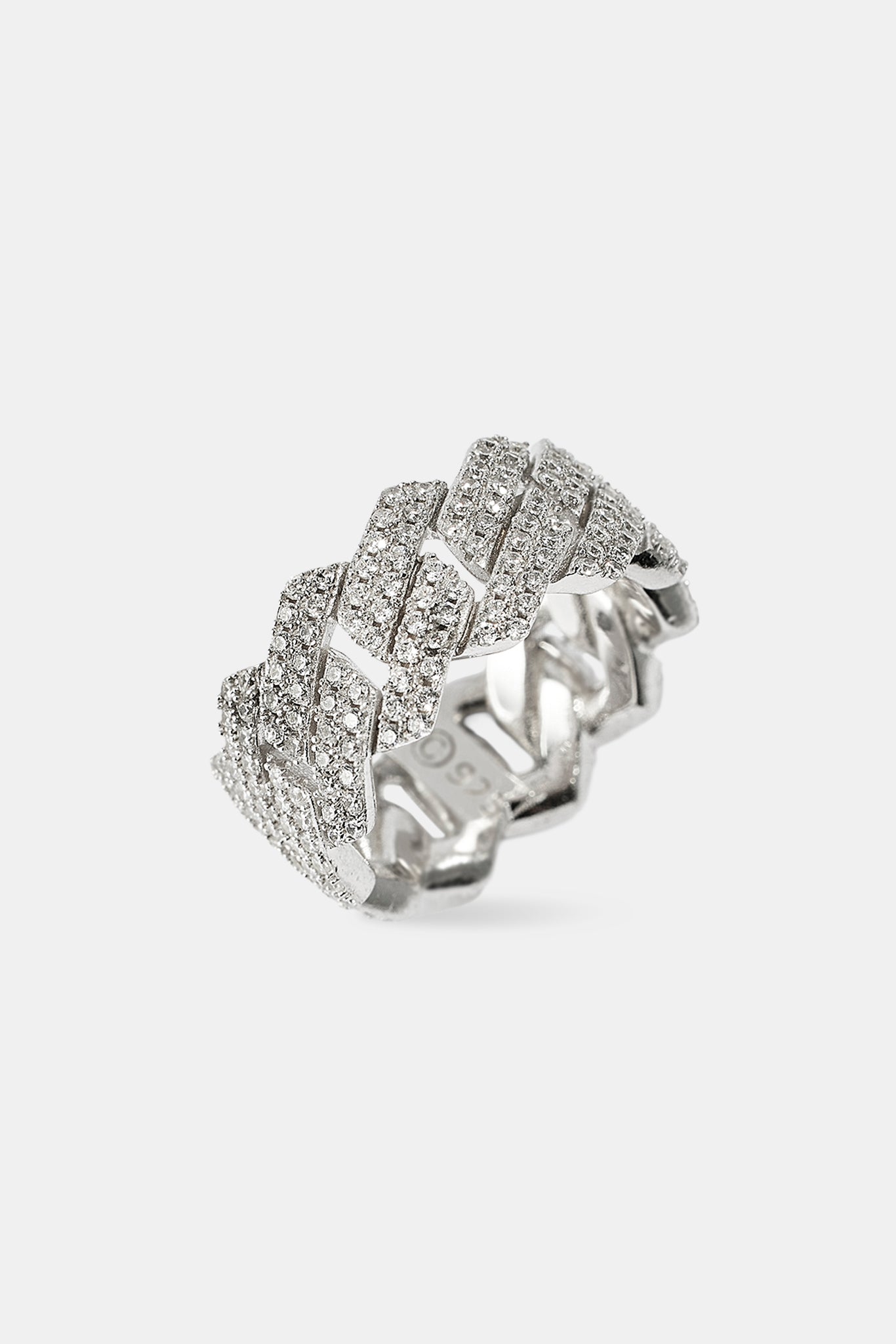 Prong Cuban Ring - 10mm - White
